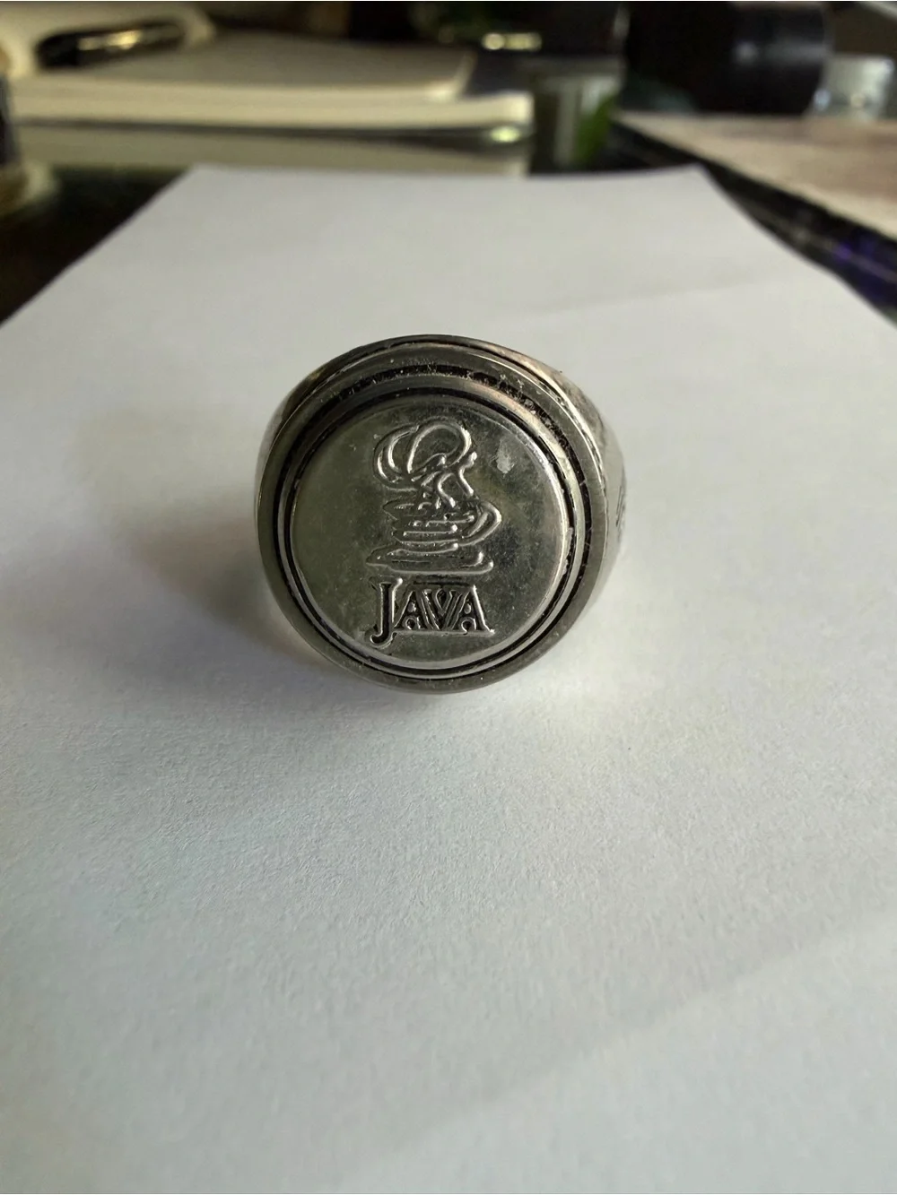 Stainless Steel Signet Ring in Silver